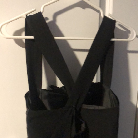 110 West Size 8 Satin Black Bow Dress Crossback - Picture 3 of 3